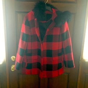 Talbots Buffalo Check Italian Wool Coat NWOT 8 LOW BALL OFFERS NOT WELCOME